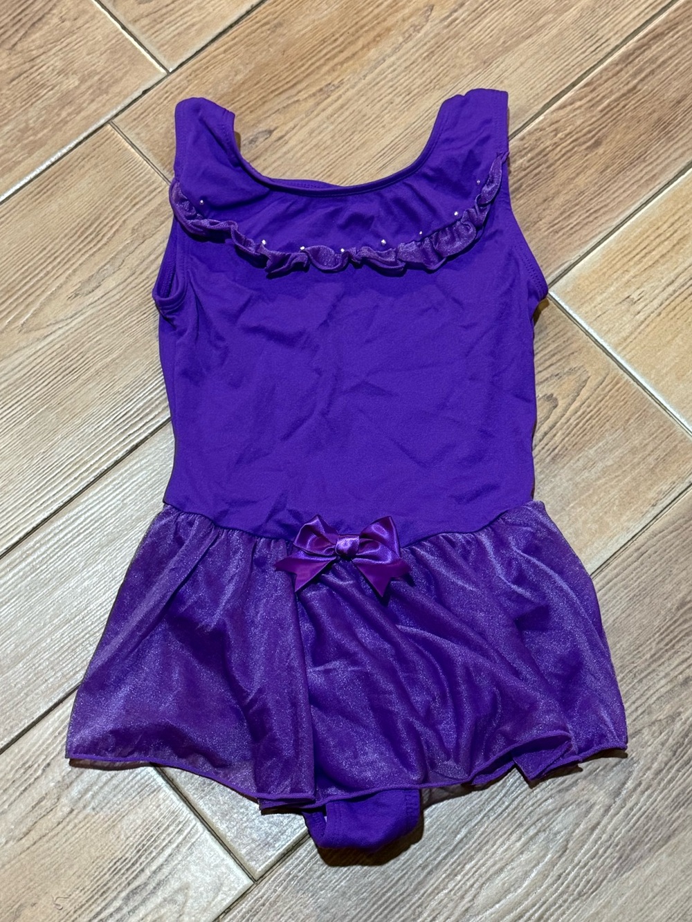 Purple Girls' Dance Leotard with Skirt